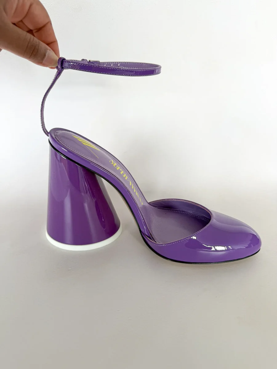 The Attico Purple Luz Patent Leather Slingback Pumps - Imagen 5