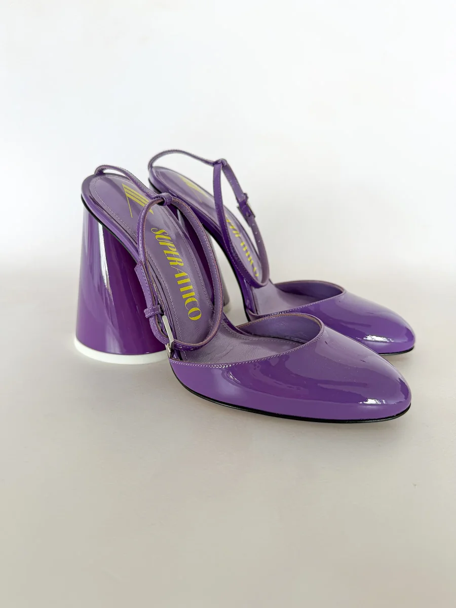 The Attico Purple Luz Patent Leather Slingback Pumps - Imagen 6