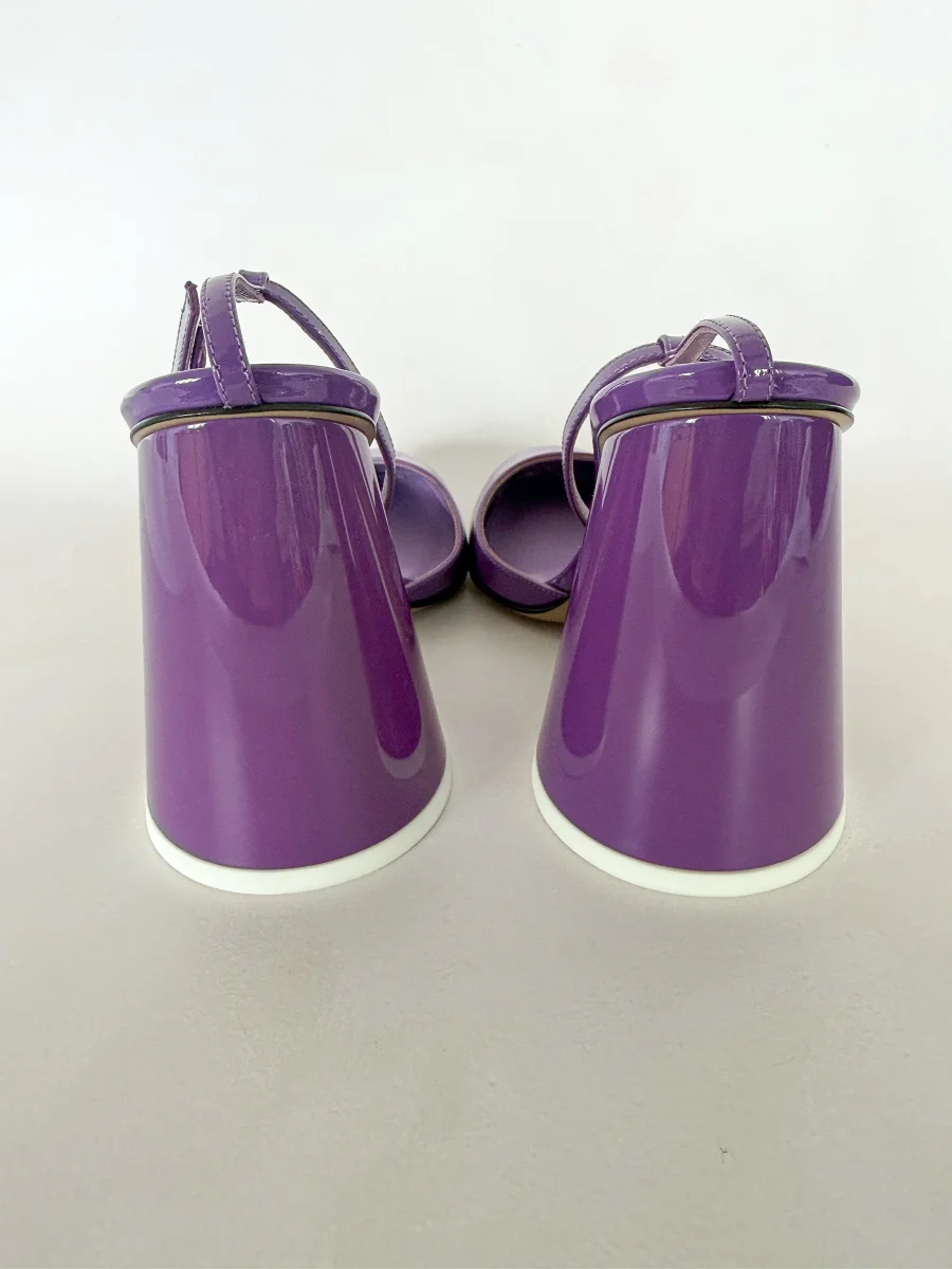 The Attico Purple Luz Patent Leather Slingback Pumps - Imagen 9