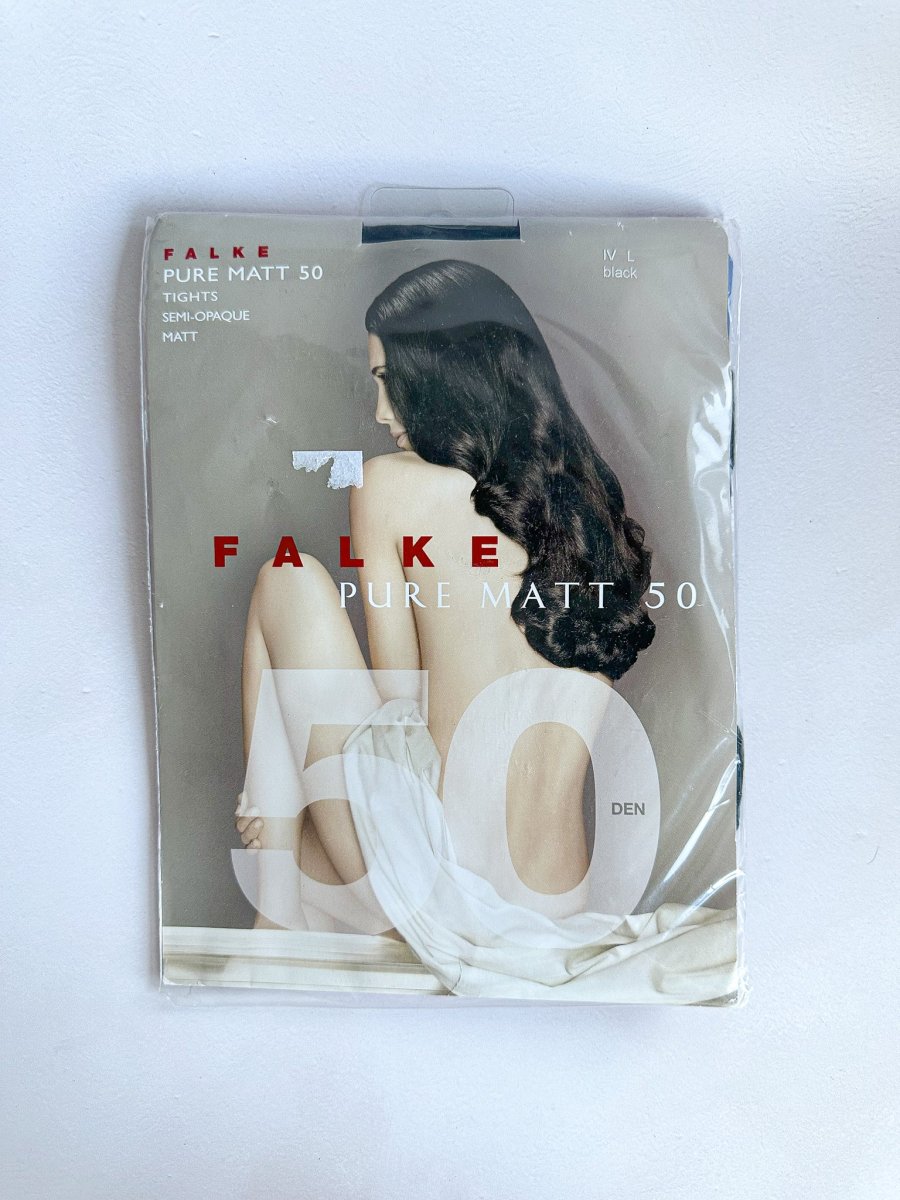 FALKE Pure Matte 50 Denier Semi-Opaque Tights in Black - Imagen 3