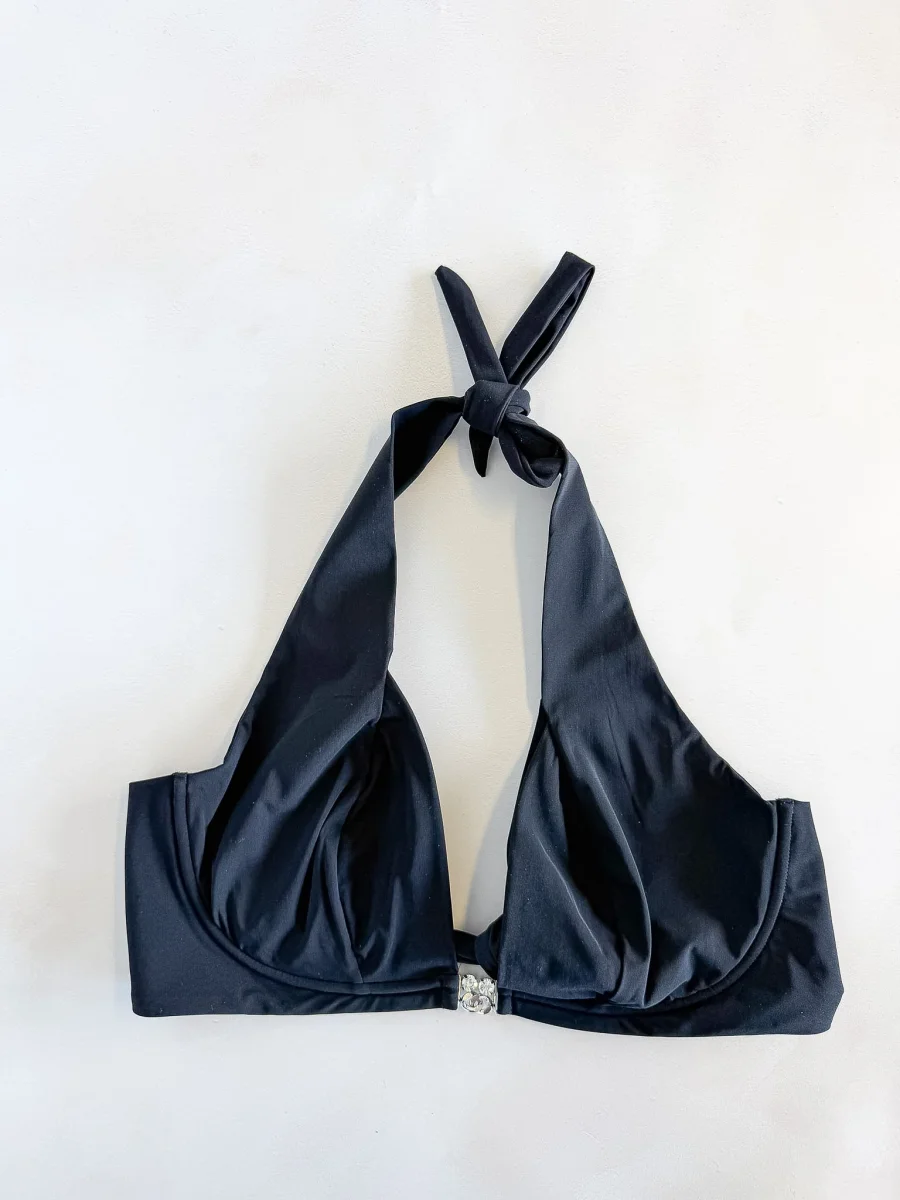 Pain De Sucre Jewel Embellished Bikini Top in Black - Imagen 3