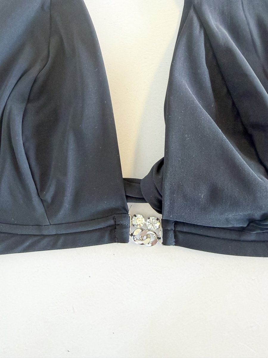Pain De Sucre Jewel Embellished Bikini Top in Black - Imagen 6