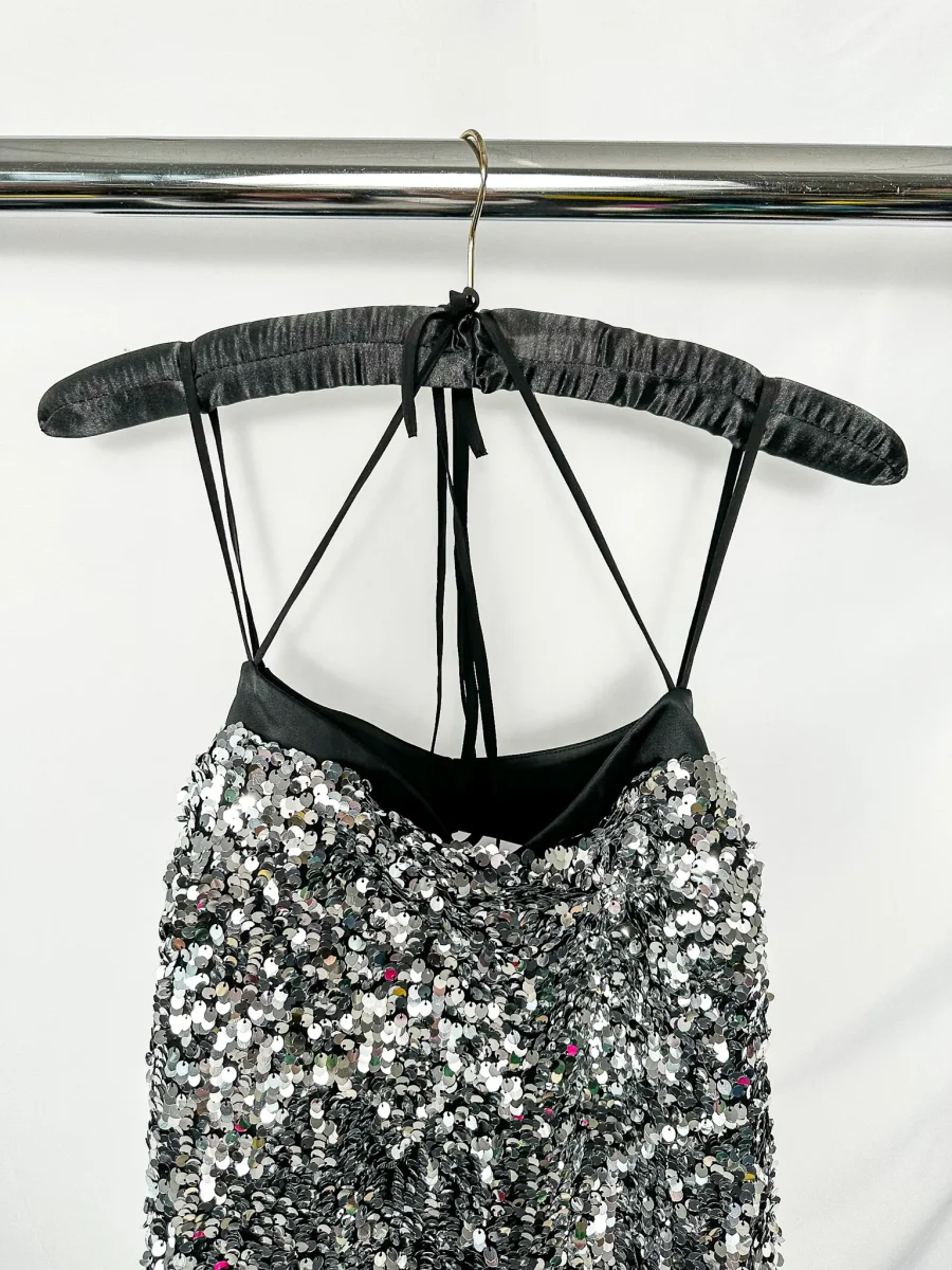 Erdem Silver Sequinned Embellished Strappy Dress - Imagen 6