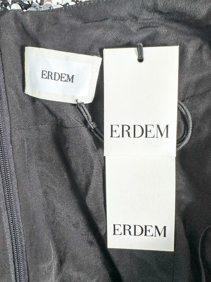 Erdem Silver Sequinned Embellished Strappy Dress - Imagen 3