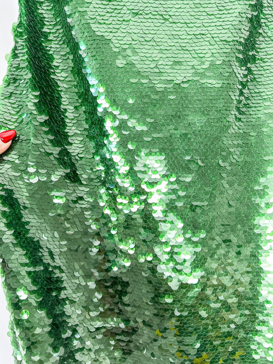 House Of CB Belle Sequinned Pine Green Open Back Maxi Dress - Imagen 9