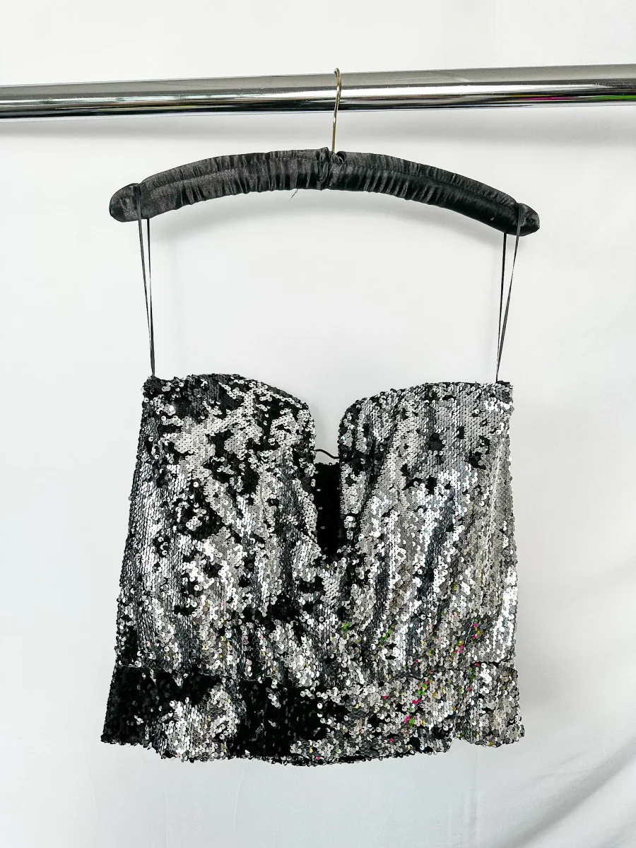 Isabel Marant Mandy Sequinned Embellished Plunge Bustier Top - Imagen 4