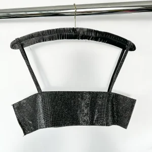 Nuè Studio Black Rhinestone Embellished Crop Top