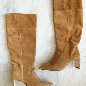 Dear Frances Camel Corduroy Sleeve Millerighe Boots