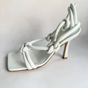 Bottega Veneta White Square Dream Knotted Toe Heels