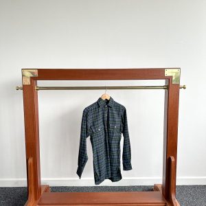 Drake's Green Blue Checked Brushed Cotton Lumberjack Work Shirt