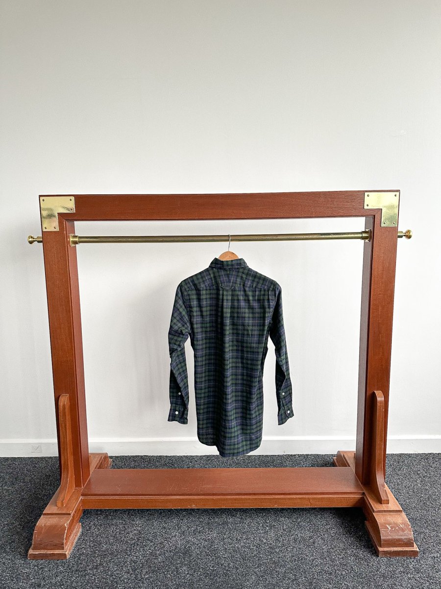 Drake's Green Blue Checked Brushed Cotton Lumberjack Work Shirt - Imagen 7