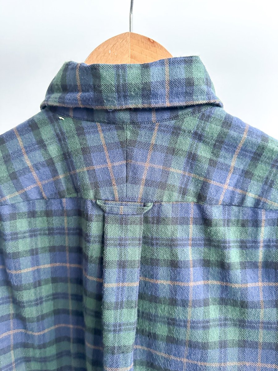 Drake's Green Blue Checked Brushed Cotton Lumberjack Work Shirt - Imagen 8