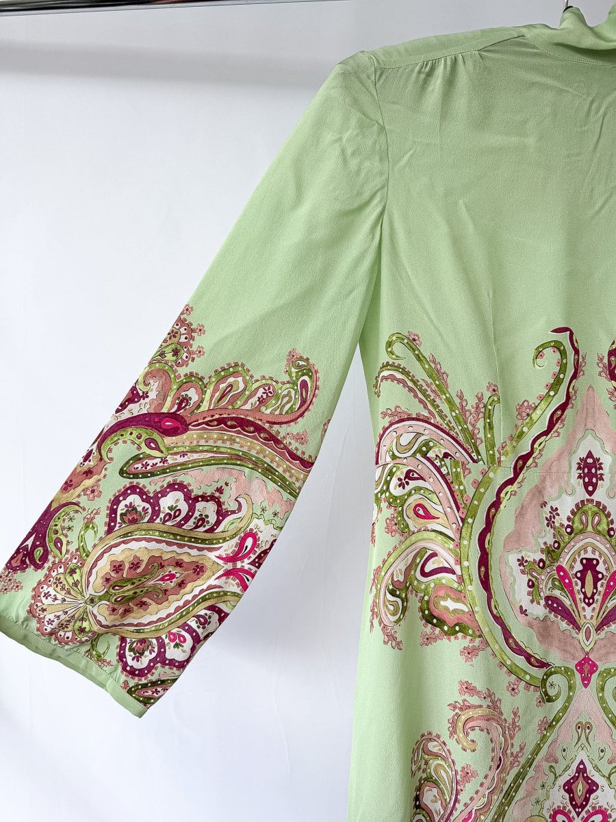 Hayley Menzies Green Paisley Print Jimi Silk Maxi Dress - Imagen 4