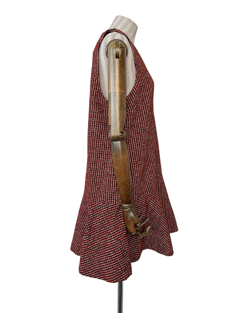 Ganni Red Tweed Check Pattern Red Mini Length Dress - Imagen 4