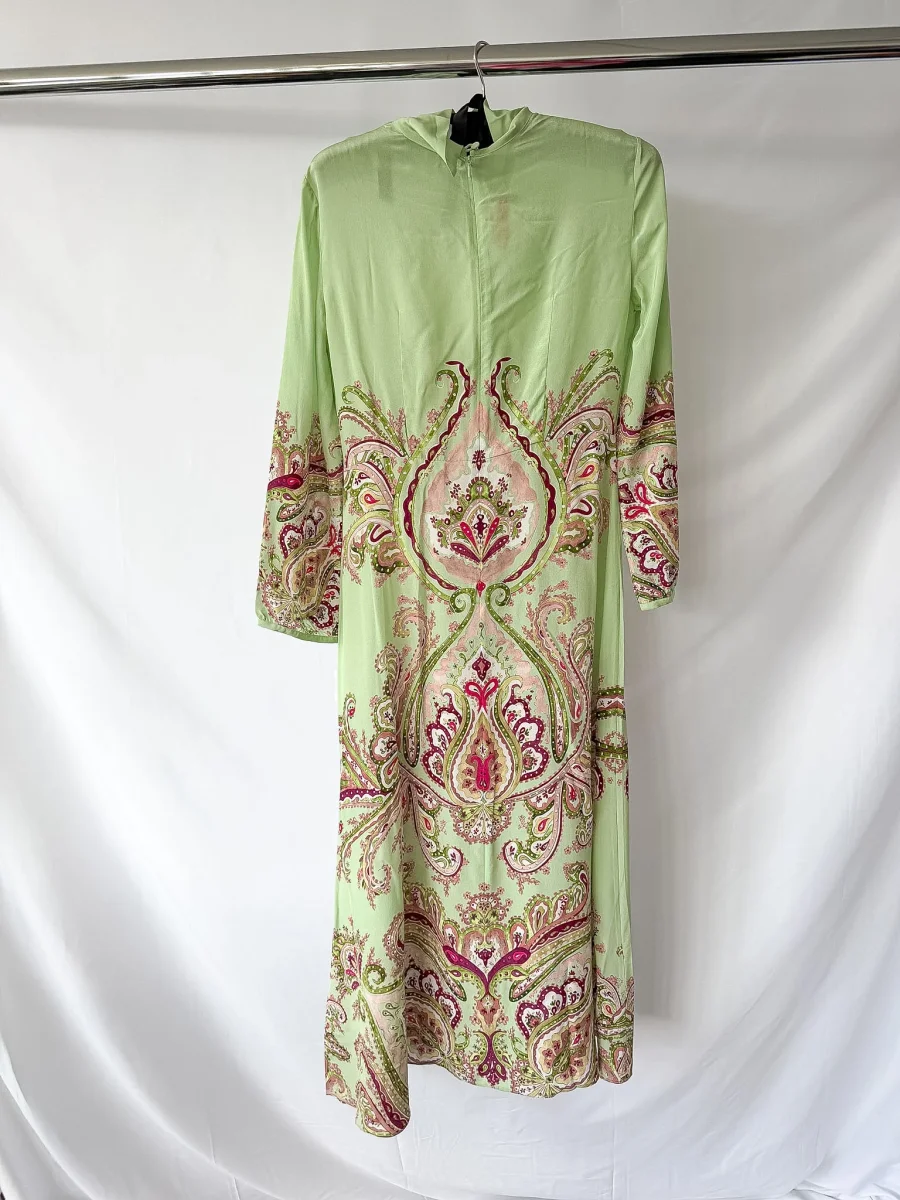 Hayley Menzies Green Paisley Print Jimi Silk Maxi Dress - Imagen 8