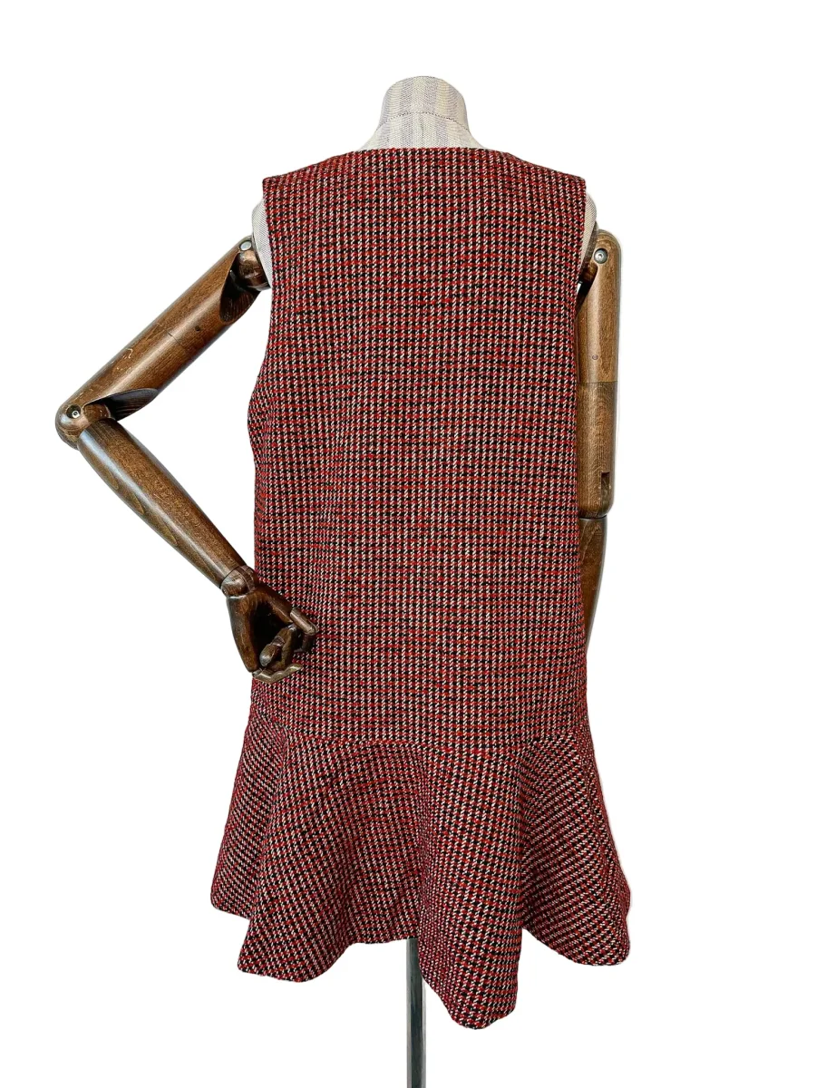 Ganni Red Tweed Check Pattern Red Mini Length Dress - Imagen 3