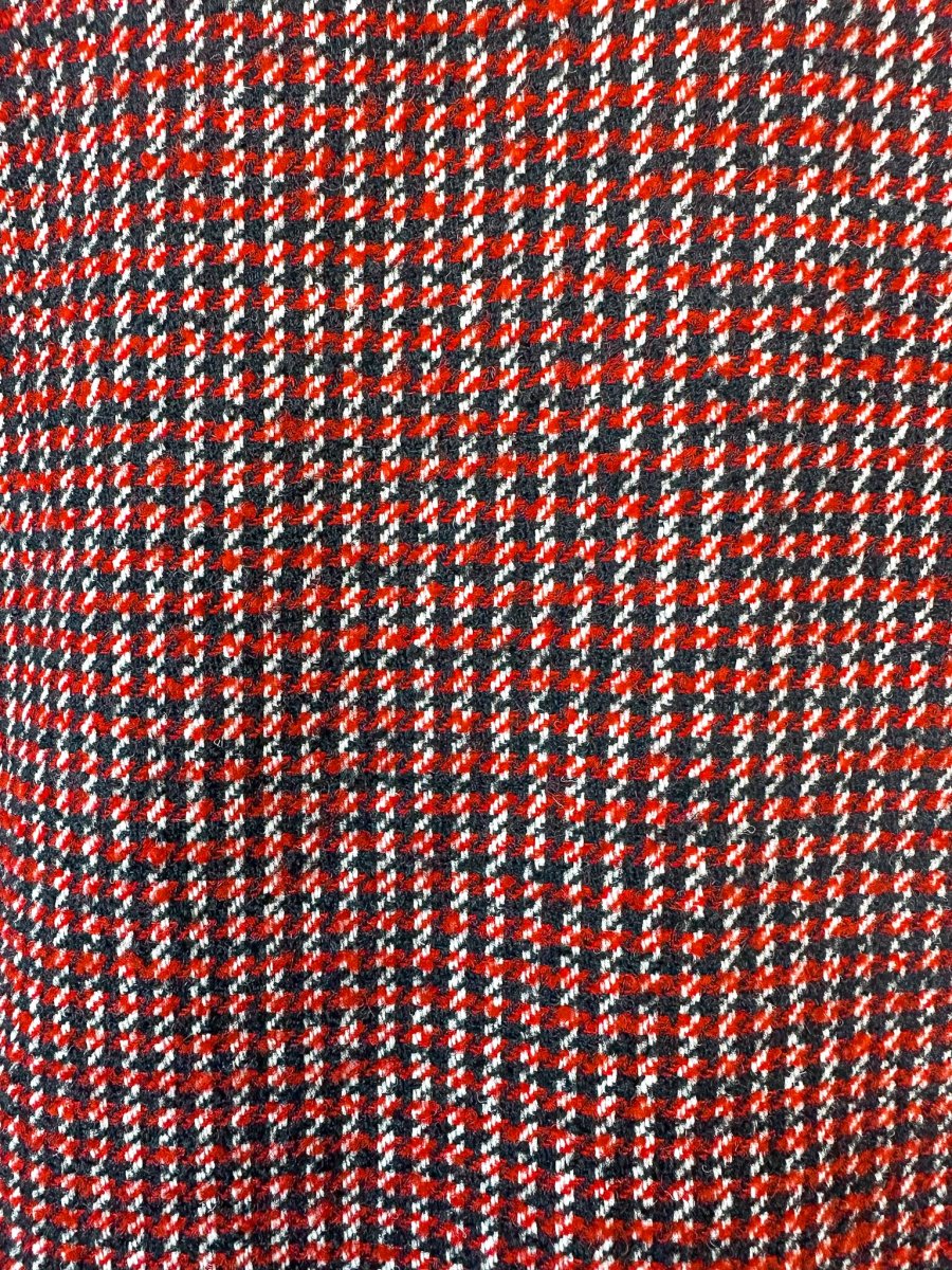 Ganni Red Tweed Check Pattern Red Mini Length Dress - Imagen 7