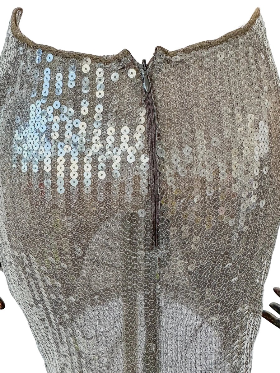 Nensi Dojaka Brown Sequin Cut-Out Mini Dress - Imagen 6