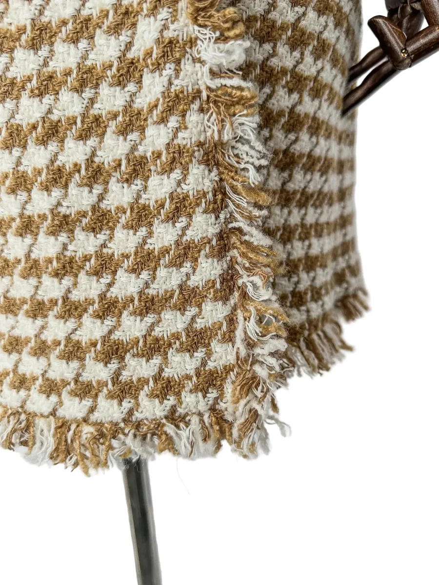 Iblues Max Mara Tweed Houndstooth Print Wrap Skirt - Imagen 8