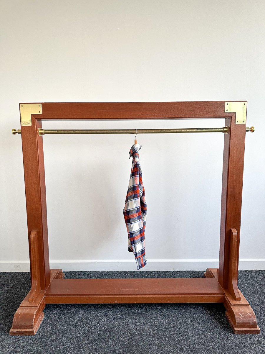 Drake's Milk White Navy Red Check Twill Work Shirt Overshirt - Imagen 9