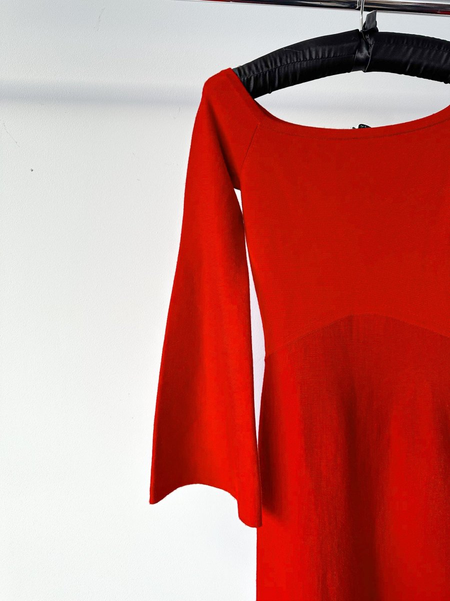 Gabriela Hearst Red Shar Wool & Cashmere-Silk Compact Knit Dress - Imagen 7