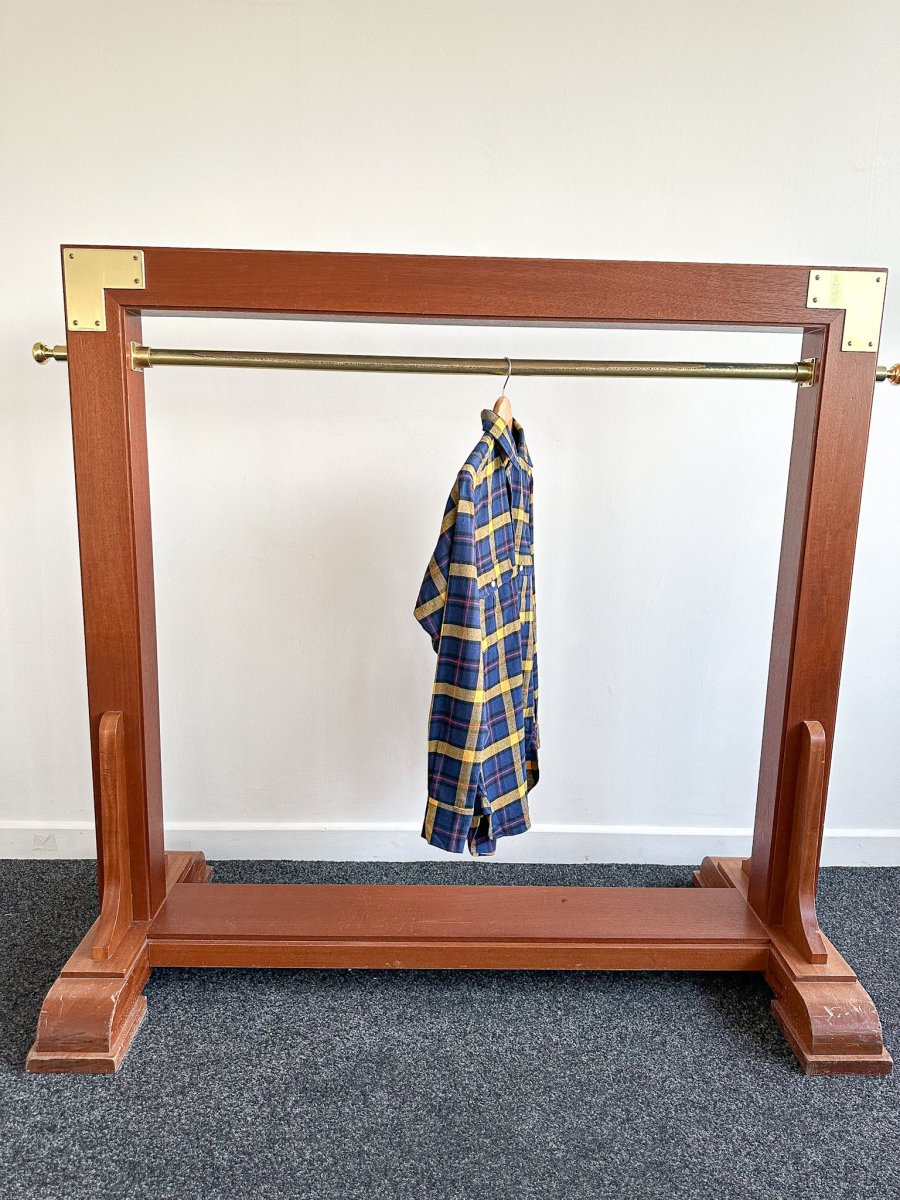 Drake's Navy Yellow Check Twill Work Shirt Overshirt - Imagen 7