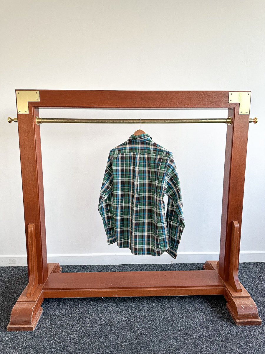 Drake's Check Heavyweight Cotton Green White Work Shirt Jacket - Imagen 3