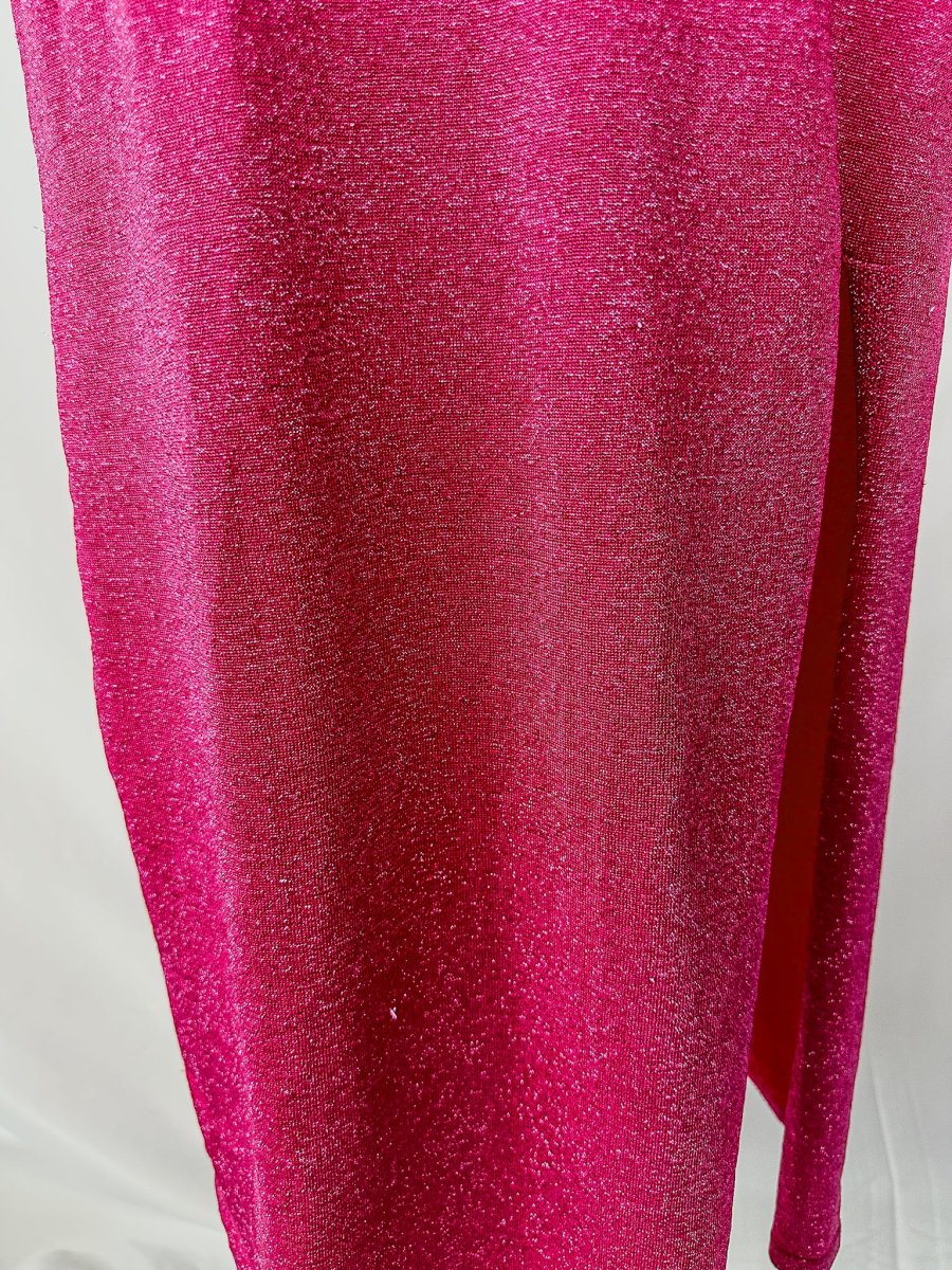 De La Vali Pink Shimmer Halterneck Midi Dress - Imagen 6