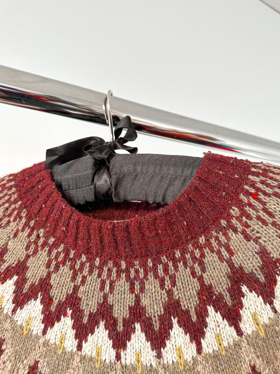 Re/Done Fair Isle Argyle Wool Relaxed Crew Neck Knitted Jumper - Imagen 6