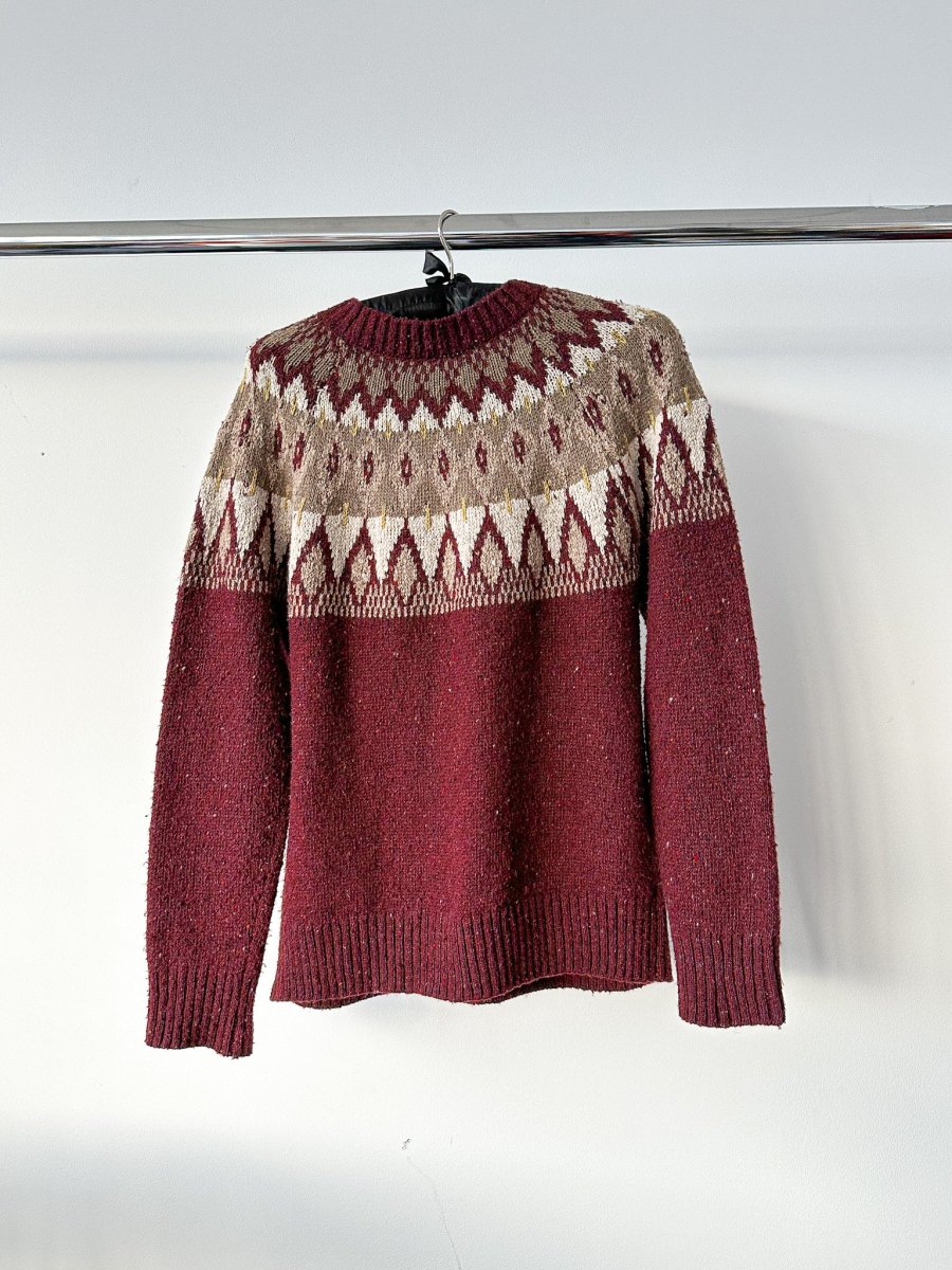 Re/Done Fair Isle Argyle Wool Relaxed Crew Neck Knitted Jumper - Imagen 7