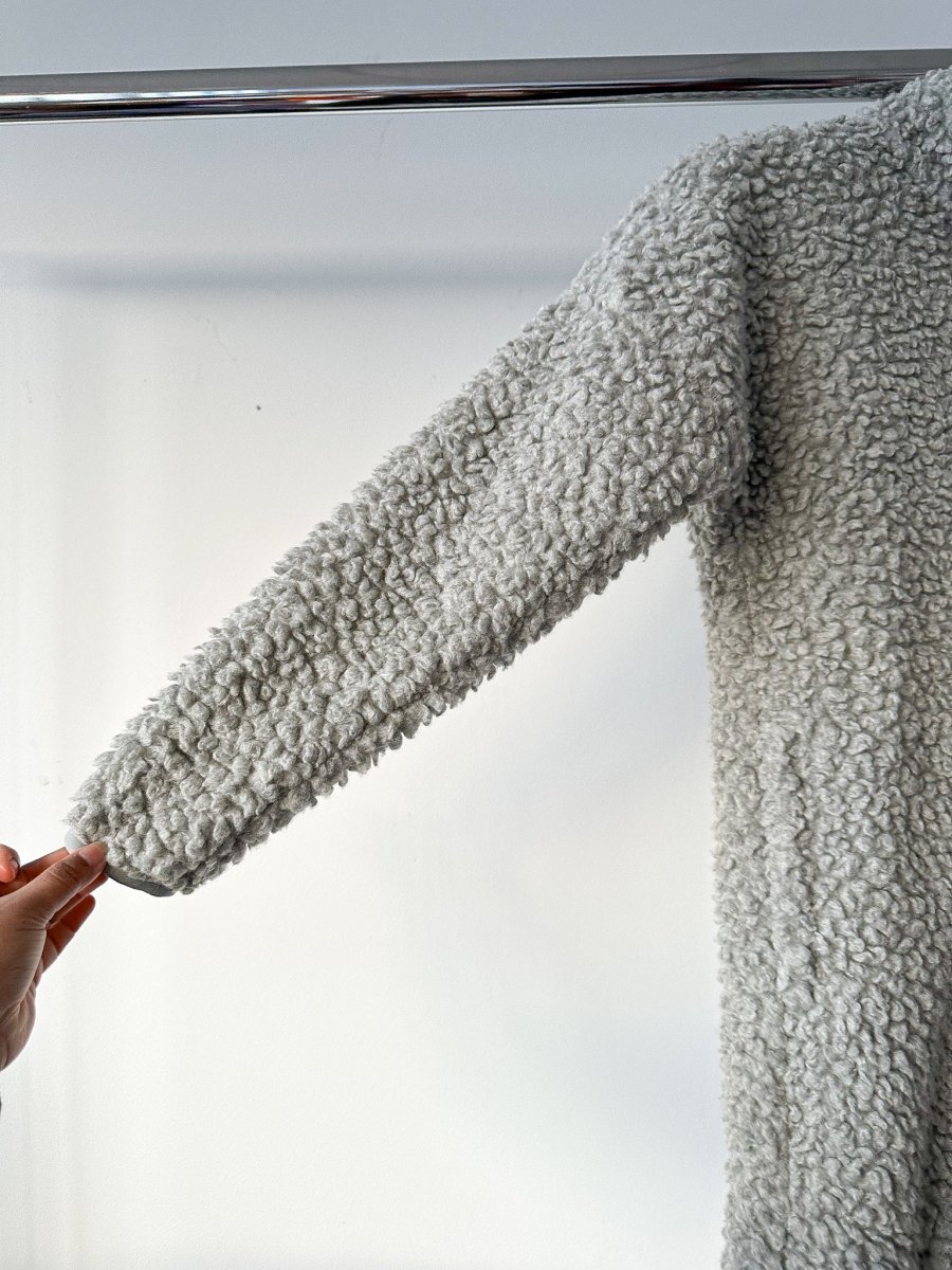 66° North Grey Varmahlid Shearling Teddy Fleece Cardi Coat - Imagen 5