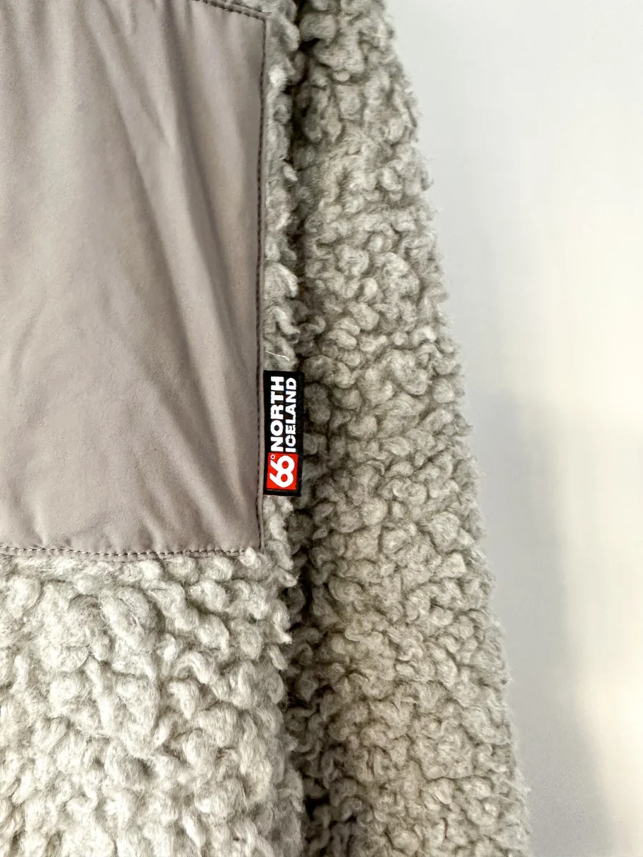 66° North Grey Varmahlid Shearling Teddy Fleece Cardi Coat - Imagen 6