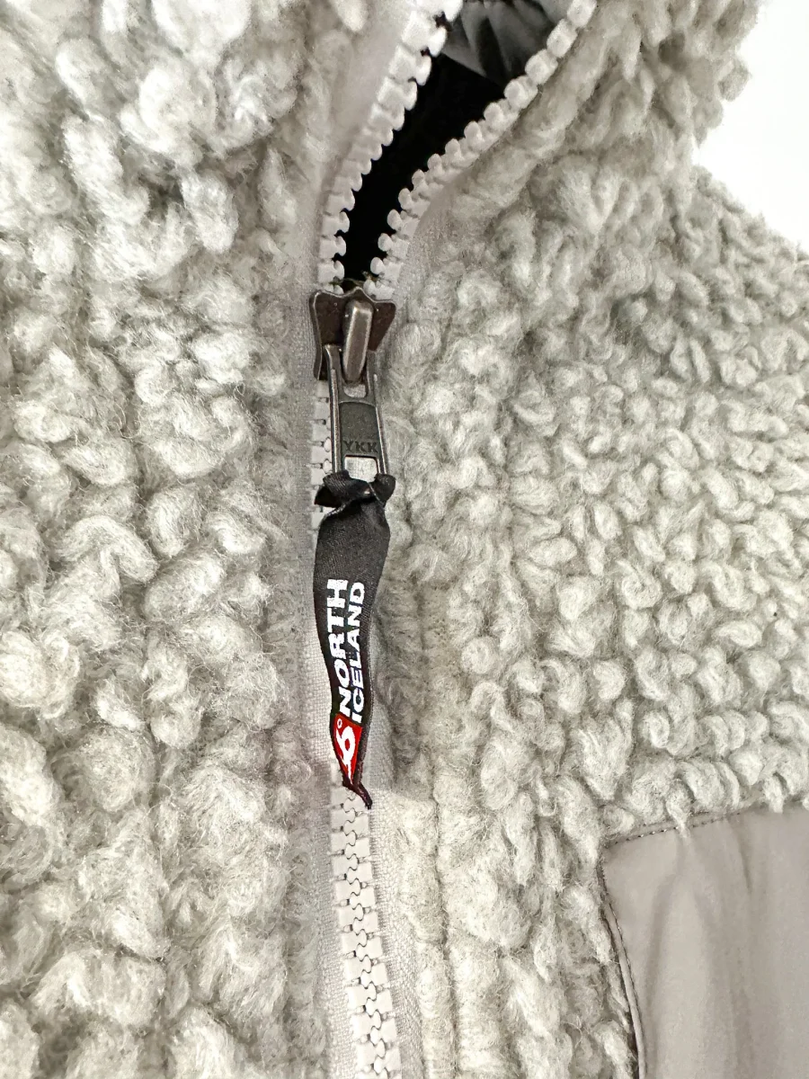 66° North Grey Varmahlid Shearling Teddy Fleece Cardi Coat - Imagen 7