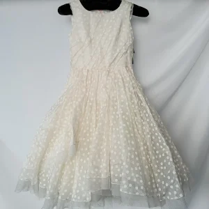 Monnalisa Girls Polka Dot Organza Full Skirt Tulle Rose Dress (FLAWS)