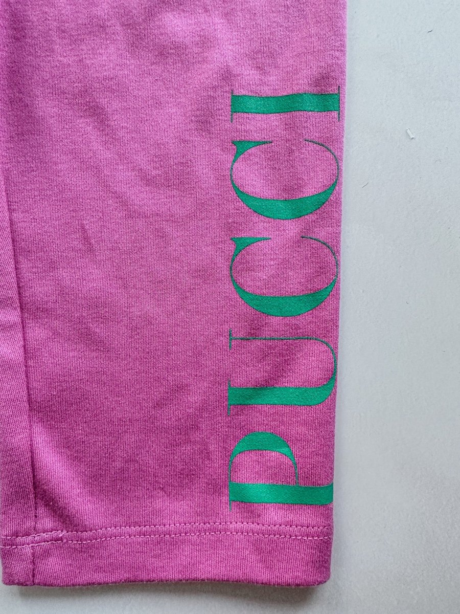 Pucci Girls Pink Logo Cropped Leggings - Imagen 8