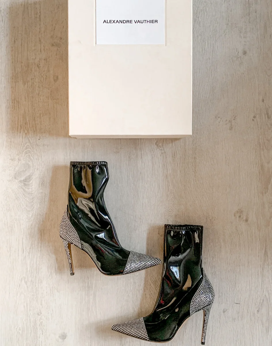Alexandre Vauthier Crystal Embellished Black Boots - Imagen 4