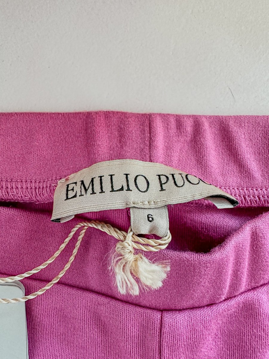 Pucci Girls Pink Logo Cropped Leggings - Imagen 6