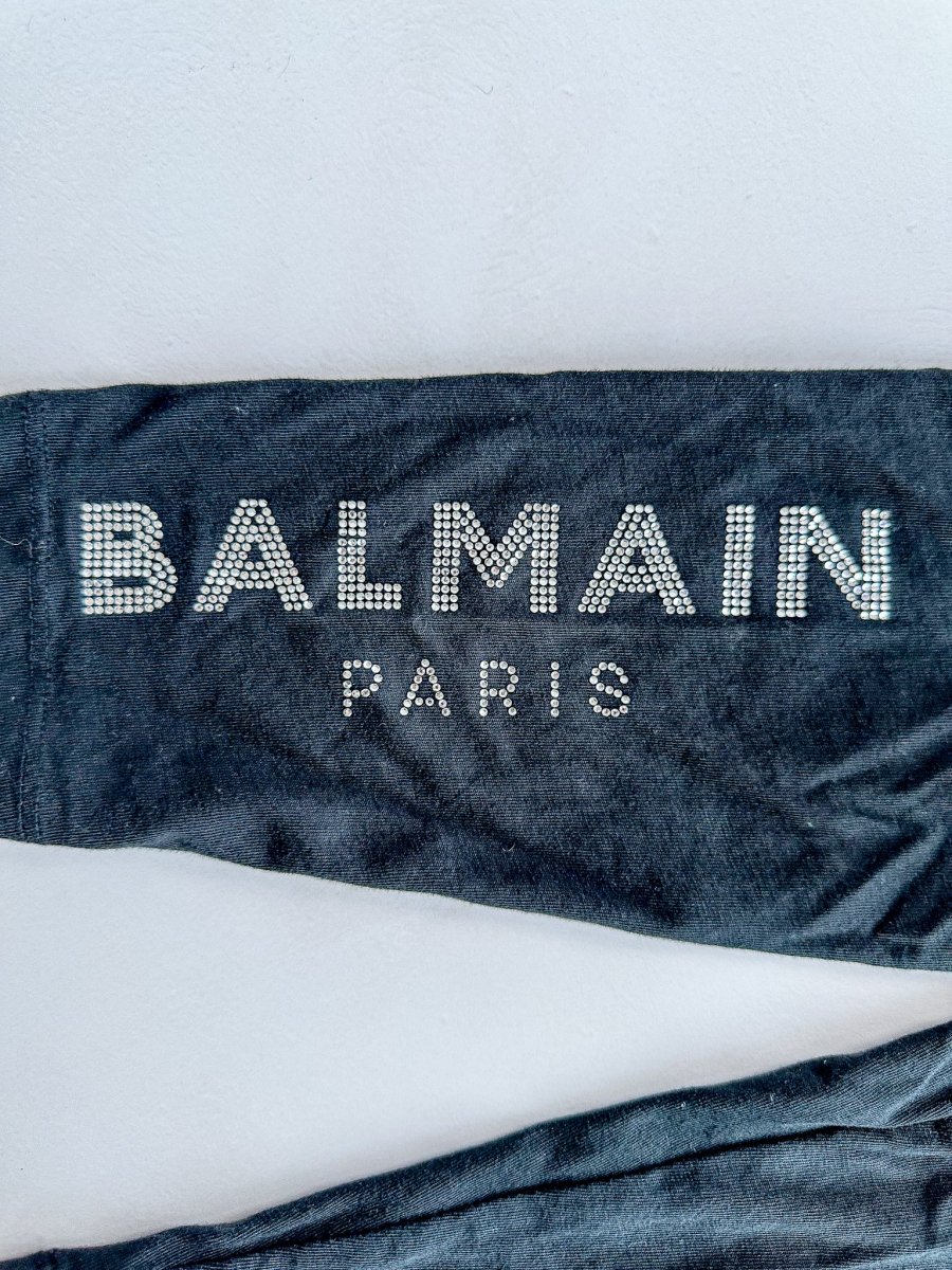 Balmain Baby Girl's Diamante Side Logo Black Leggings - Imagen 6