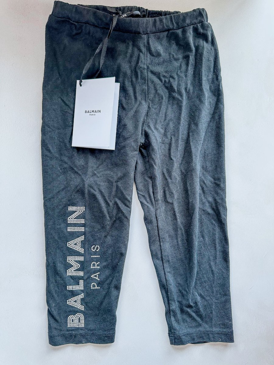 Balmain Baby Girl's Diamante Side Logo Black Leggings - Imagen 3