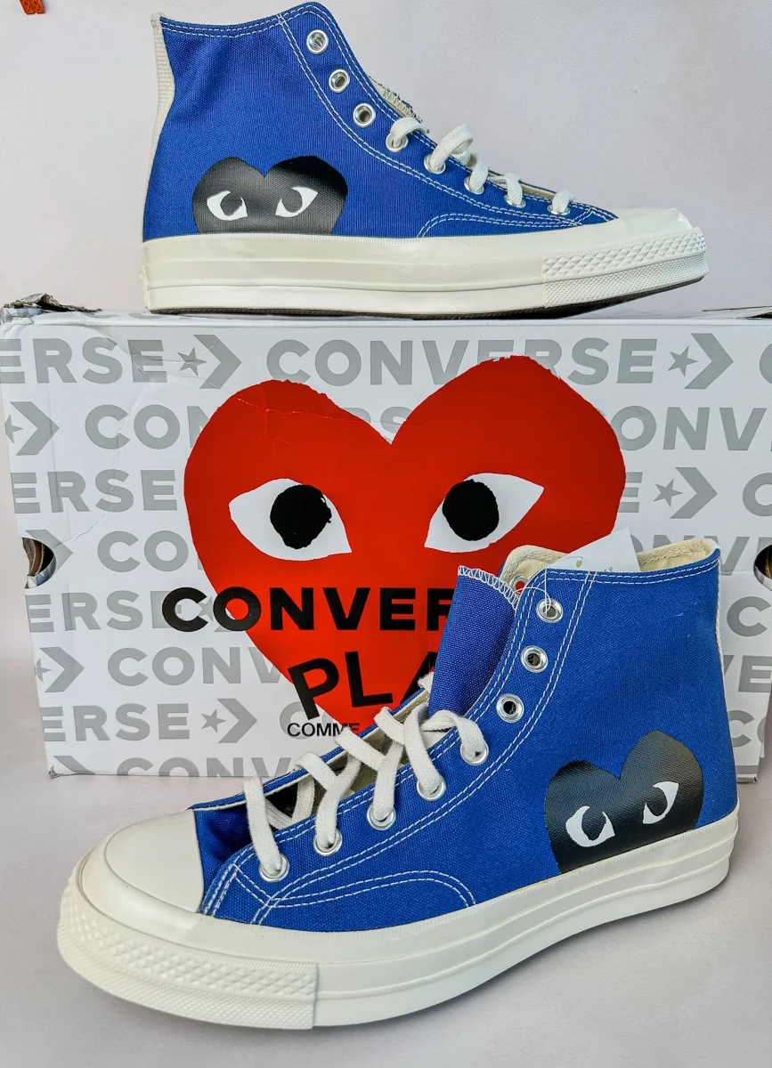 Converse X Comme Des Garçons Blue Chuck 70 Hi Tops - Imagen 2