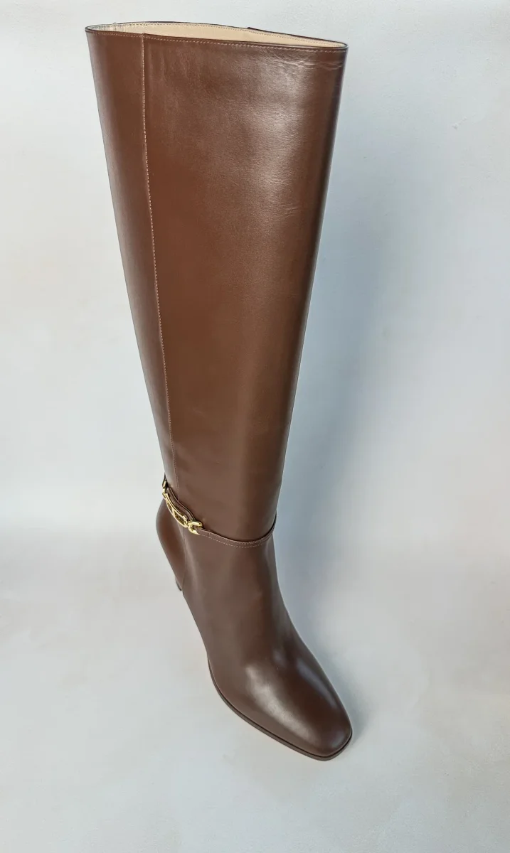 Tom Ford Brown Leather Horsebit Detail Calf Boots - Imagen 4