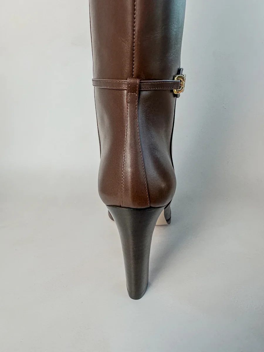 Tom Ford Brown Leather Horsebit Detail Calf Boots - Imagen 6