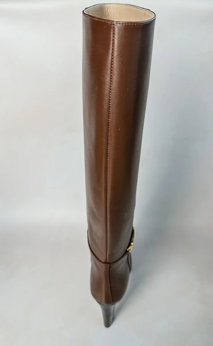 Tom Ford Brown Leather Horsebit Detail Calf Boots - Imagen 5