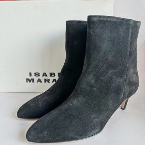 Isabel Marant Black Suede Leather Deone 50mm Ankle Boots