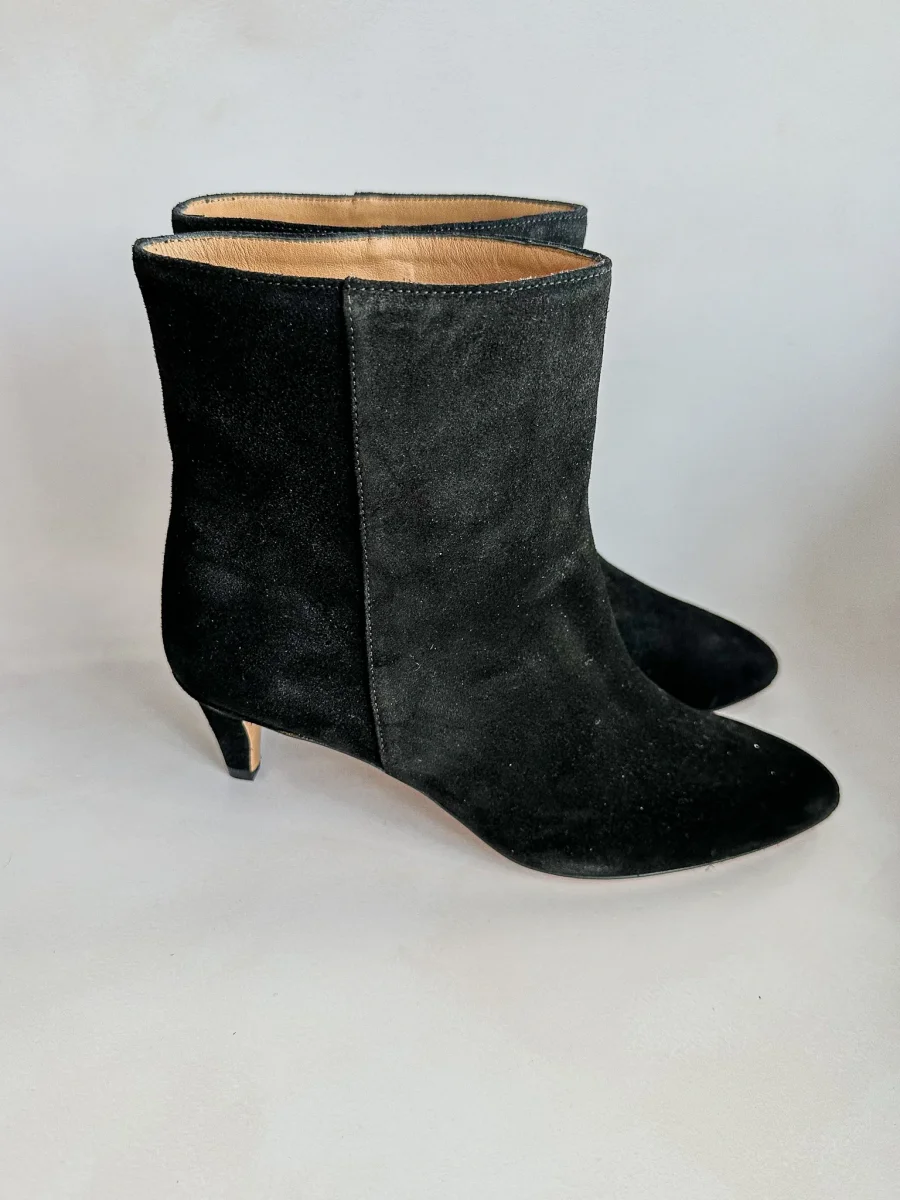 Isabel Marant Black Suede Leather Deone 50mm Ankle Boots - Imagen 7