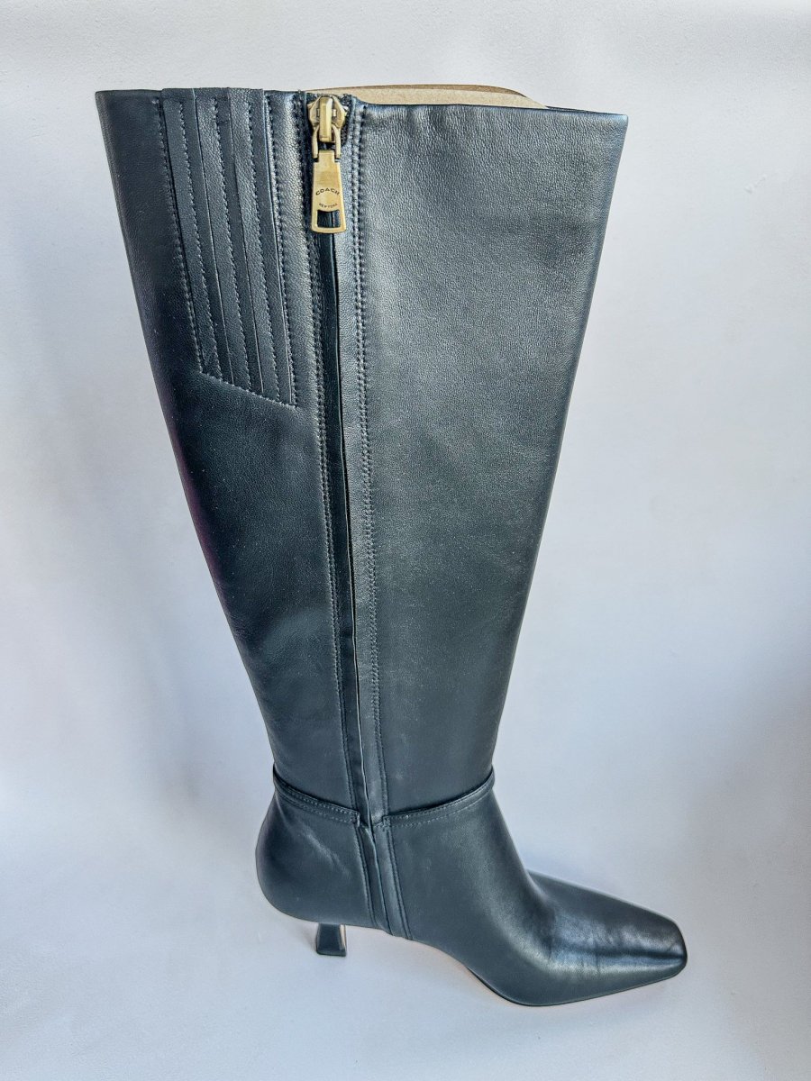 Coach Black Raquel Leather Calf Boots - Imagen 9