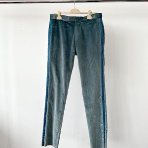 Paul Smith Velvet Blue Stripe Side Smart Trousers