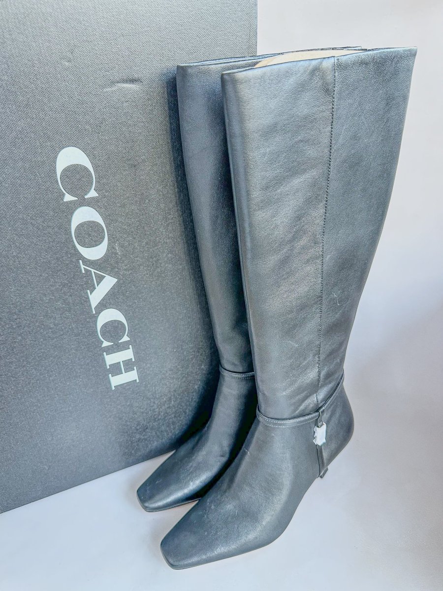 Coach Black Raquel Leather Calf Boots - Imagen 2