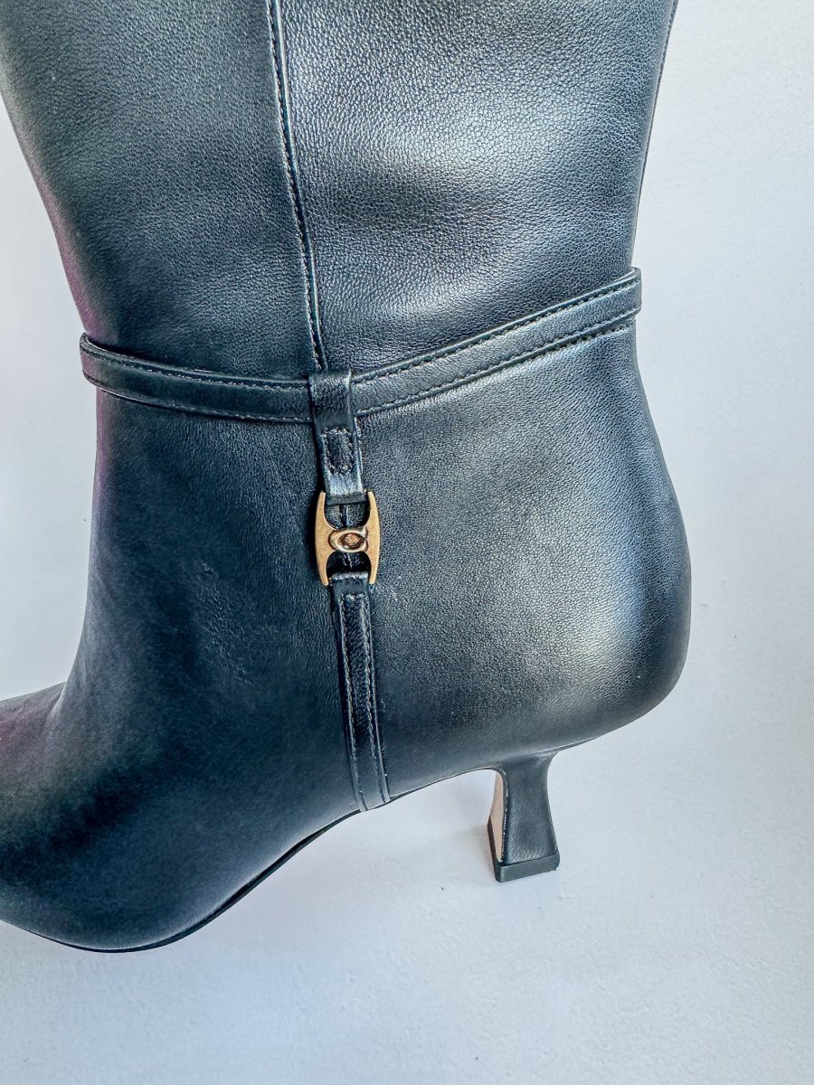 Coach Black Raquel Leather Calf Boots - Imagen 4