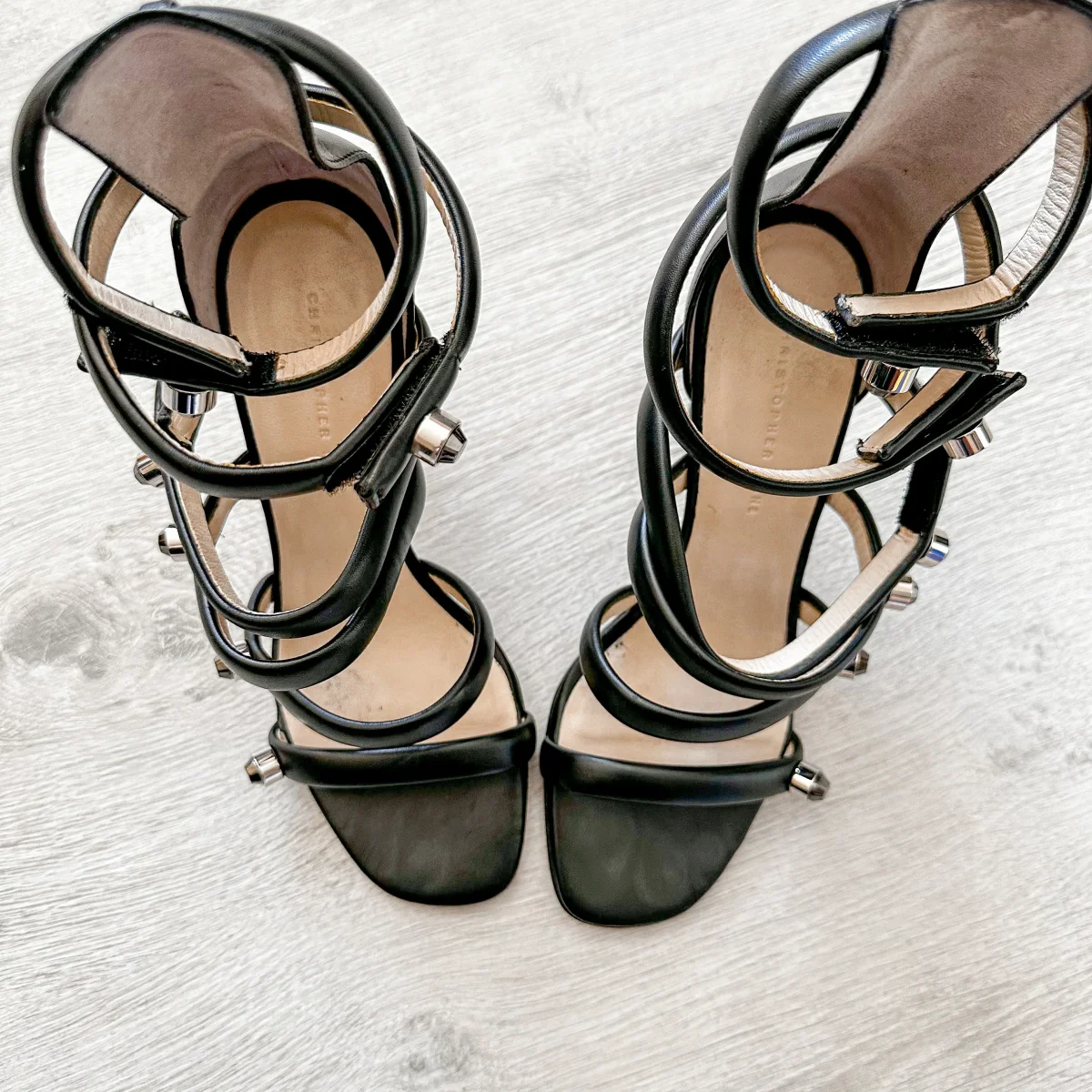 Christopher Kane Spiral Strappy Embellished High Heels - Imagen 7